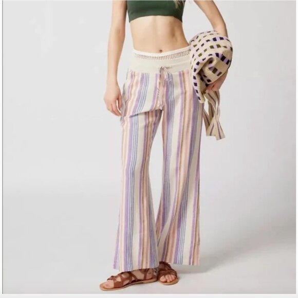 Urban Outfitter Costa Linen Pants Striped - Picture 3 of 10